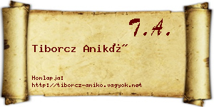 Tiborcz Anikó névjegykártya